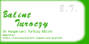 balint turoczy business card